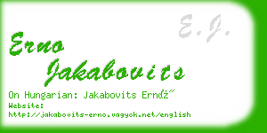 erno jakabovits business card